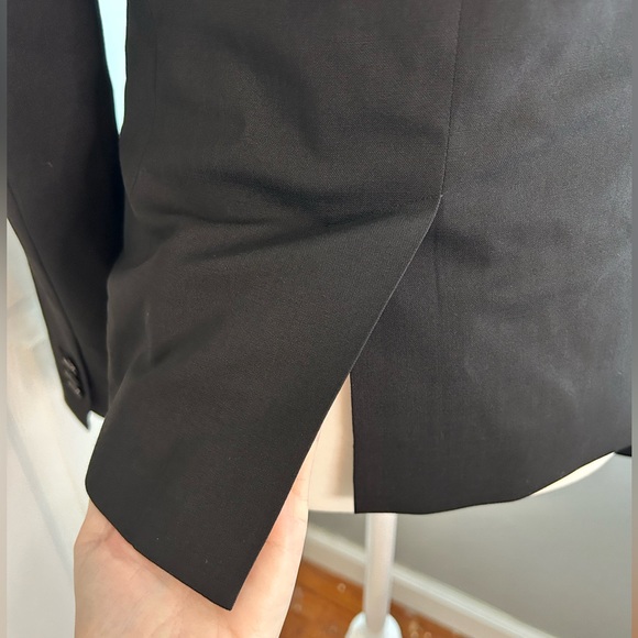 Club Monaco black single breasted blazer 2 buttons Italian tropical wool size 0 - Picture 6 of 16